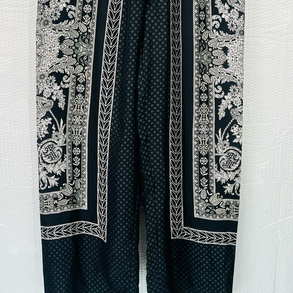 Bar III bandanna Style Casual Palazzo Pants Black And White Size medium Lined - Picture 12 of 13